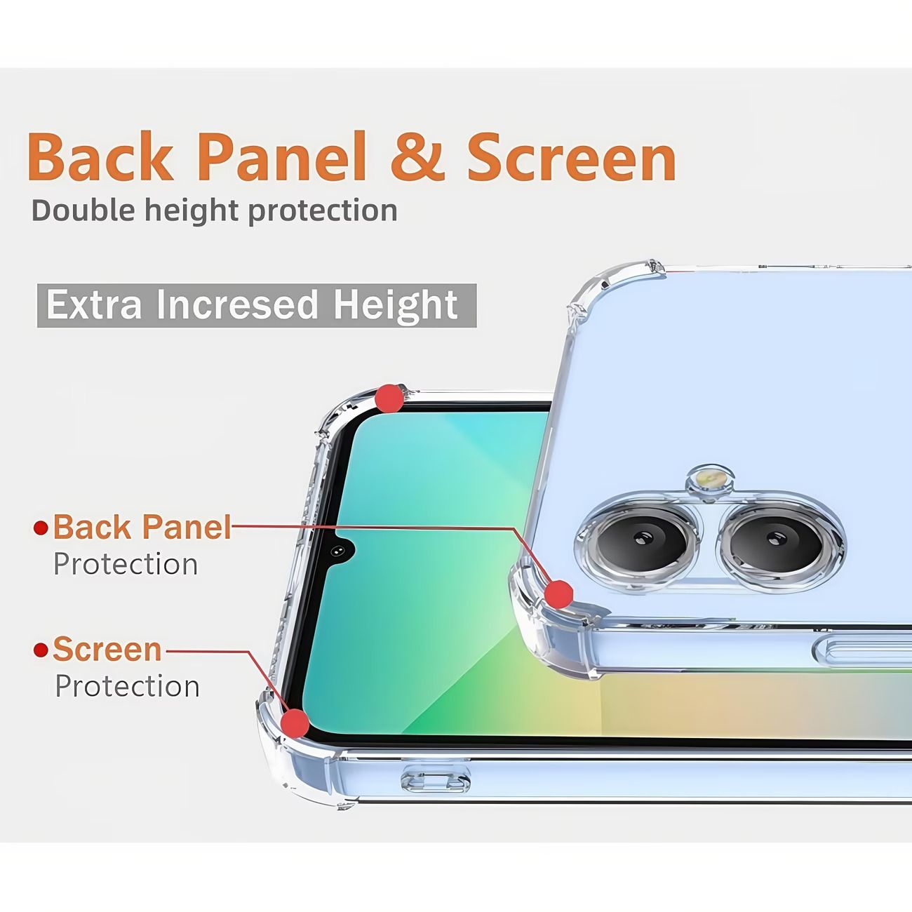 Shockproof Clear Silicon Case For Samsung Galaxy | Transparent Anti-Shock Jelly Cover | Raised Edge Camera & Screen Protection | Soft TPU Back Cover