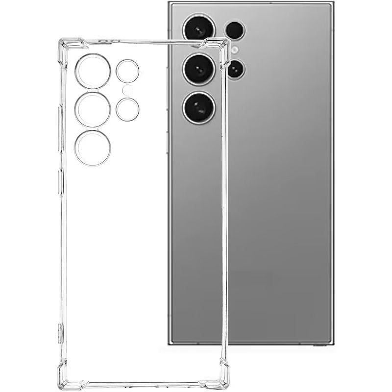 Shockproof Clear Silicon Case For Samsung Galaxy | Transparent Anti-Shock Jelly Cover | Raised Edge Camera & Screen Protection | Soft TPU Back Cover