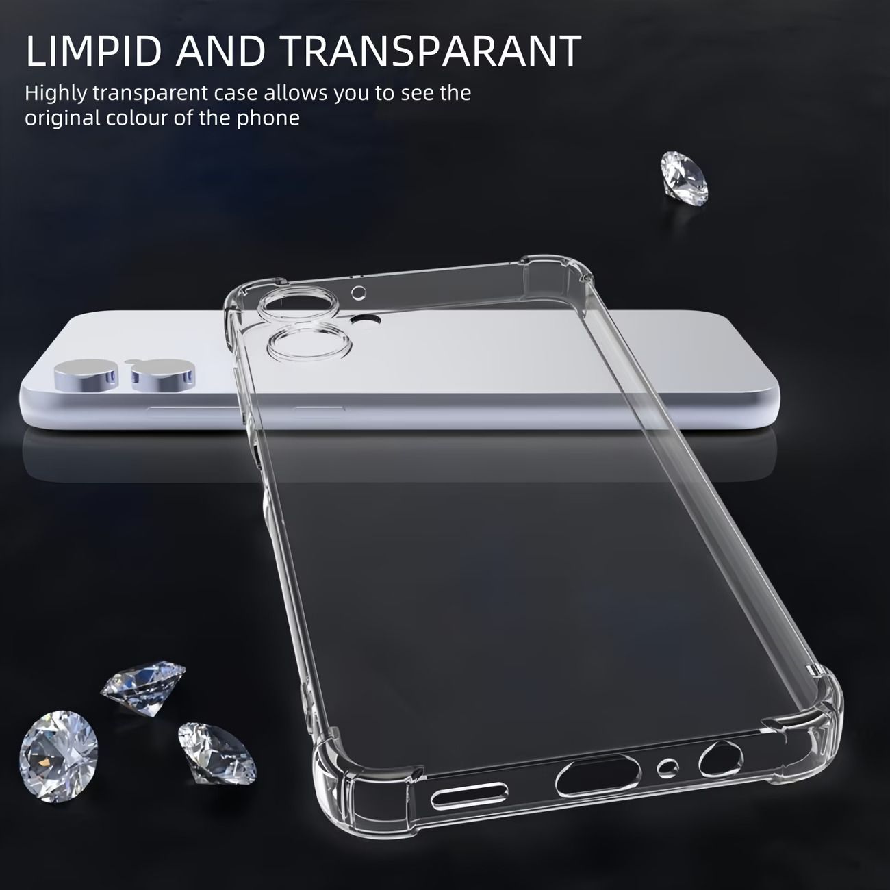Shockproof Clear Silicon Case For Samsung Galaxy | Transparent Anti-Shock Jelly Cover | Raised Edge Camera & Screen Protection | Soft TPU Back Cover