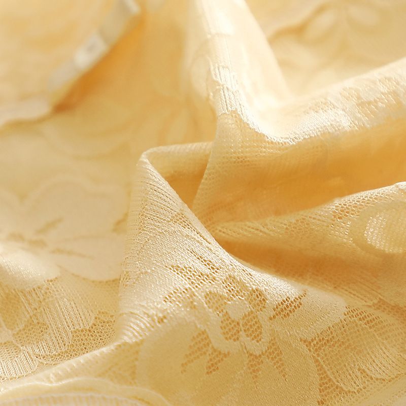 5 pcs Seamless Women's High Waist Lace Panties - Floral Design Cotton Lined Underwear - Comfortable Breathable Ladies Briefs