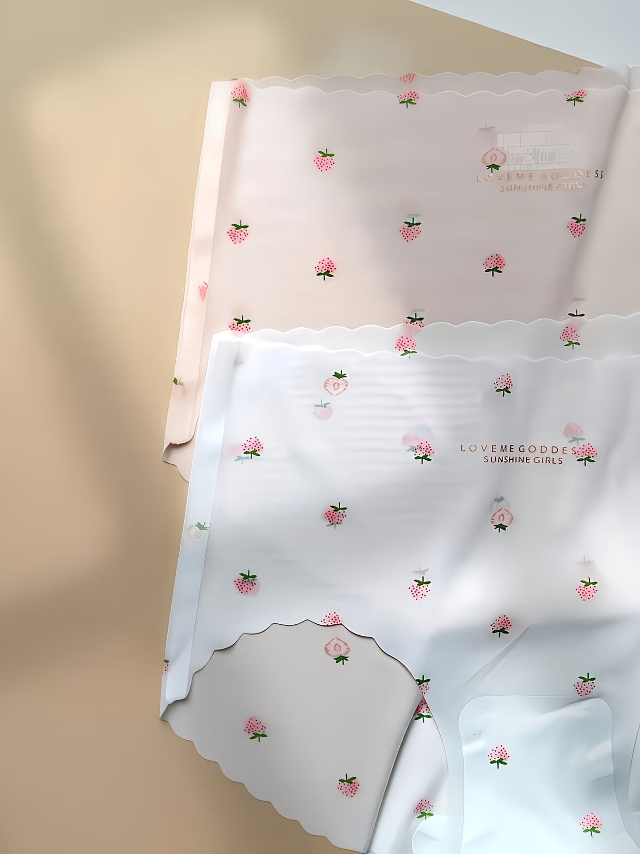 6PCS Seamless Ice Silk Briefs Women Panties Strawberry Print Breathable Soft Briefs Ladies Underwear