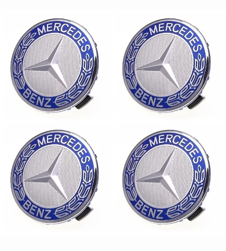 Mercedes Benz 75mm Wheel Center Caps Set of 4 - Hub Cover Badge Emblem (A1714000025)