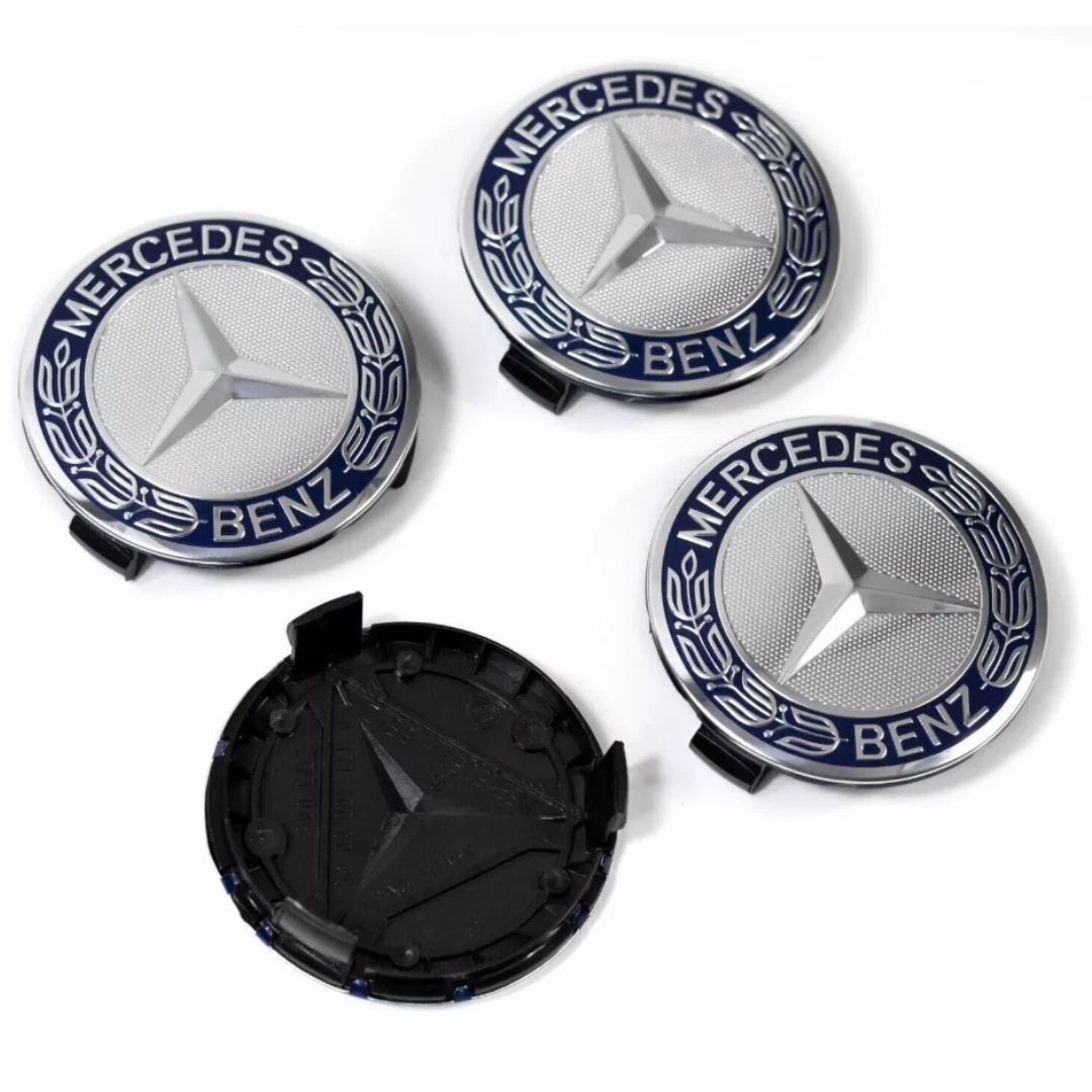 Mercedes Benz 75mm Wheel Center Caps Set of 4 - Hub Cover Badge Emblem (A1714000025)