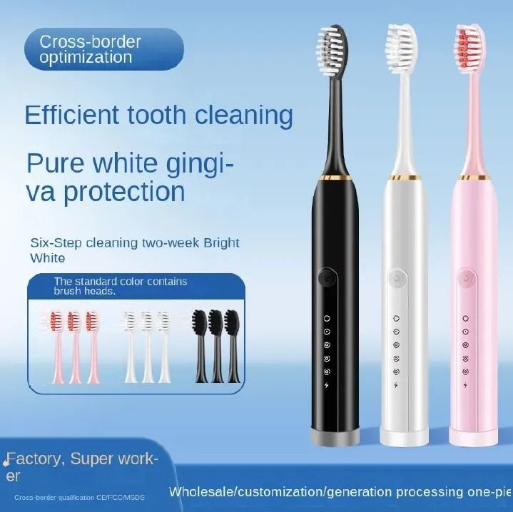 Electric toothbrush adult model rechargeable model soft bristles automatic sonic rechargeable intelligent teeth cleaner
