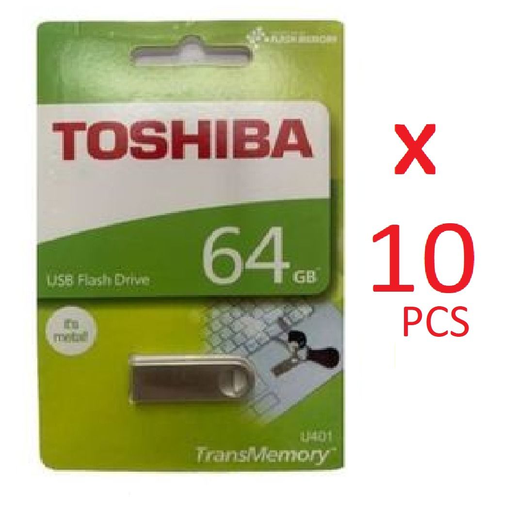 10 PCs (Wholesale Price  - 2GB / 4GB / 8GB / 6GB / 32GB / 64GB) Toshiba Metallic Silver Flash disk drive for Re-Sale