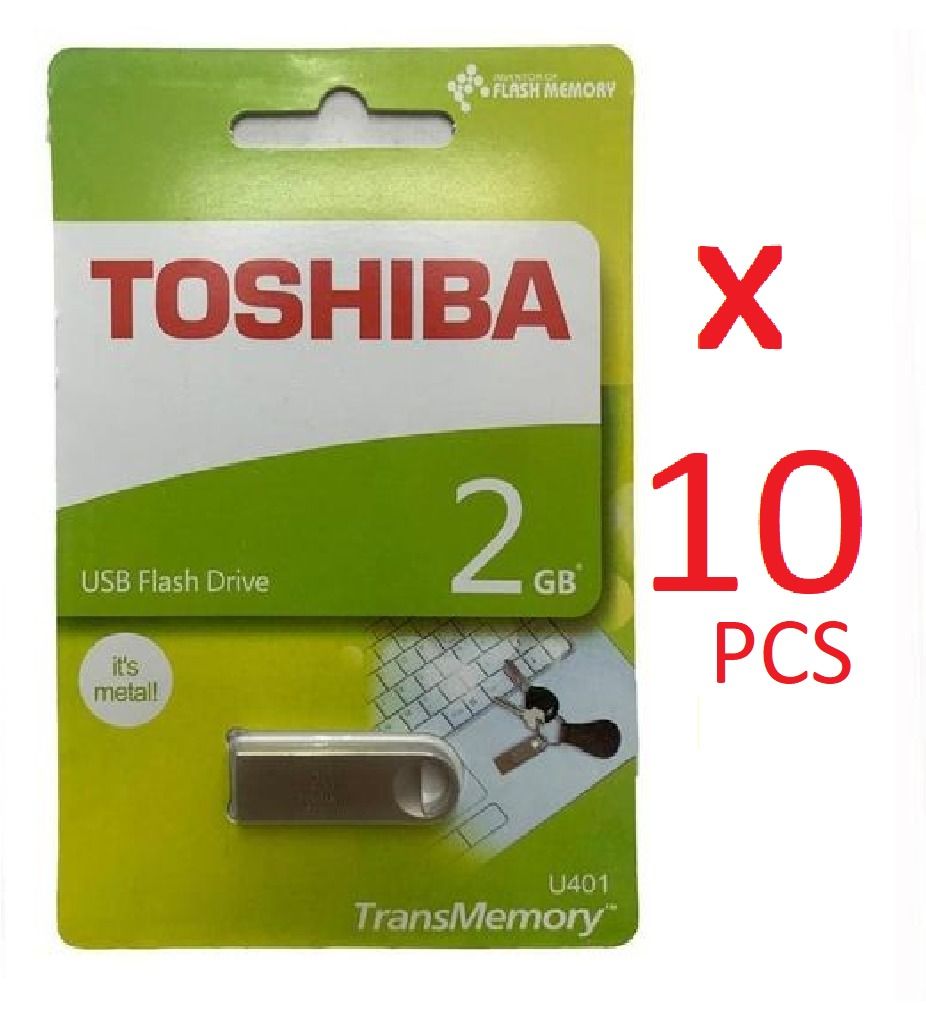 10 PCs (Wholesale Price  - 2GB / 4GB / 8GB / 6GB / 32GB / 64GB) Toshiba Metallic Silver Flash disk drive for Re-Sale