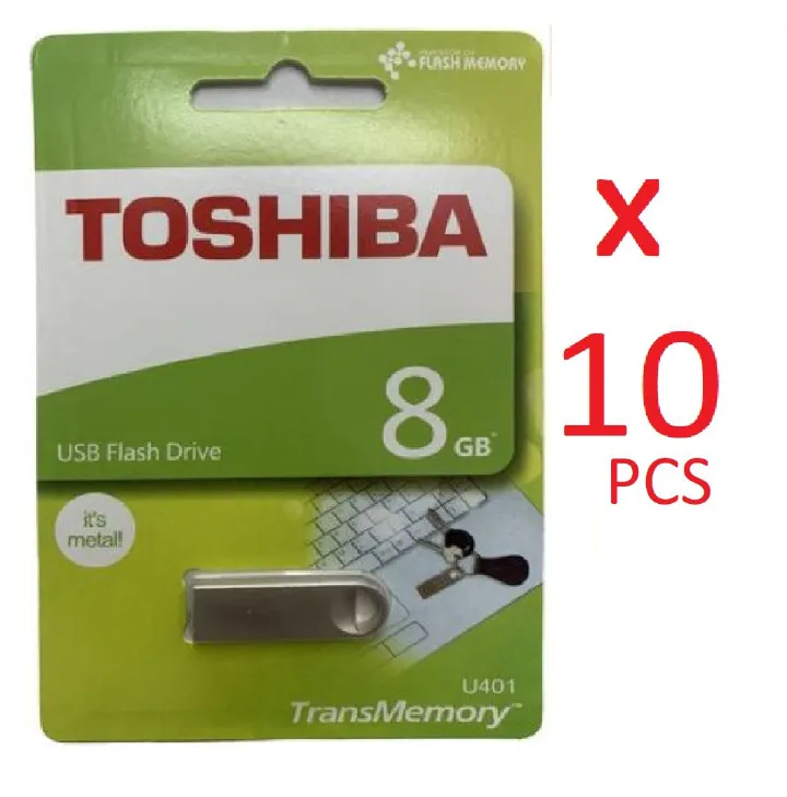 10 PCs (Wholesale Price  - 2GB / 4GB / 8GB / 6GB / 32GB / 64GB) Toshiba Metallic Silver Flash disk drive for Re-Sale