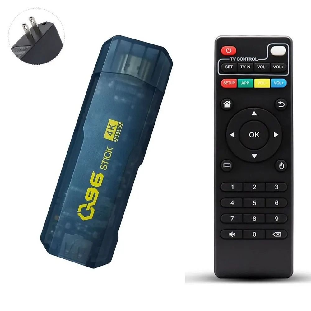 Q96 TV Stick Android TV Stick 4K Smart TV Stick 1 GB - 8GB Internal Wi-Fi TV Stick with IR Remote Control (2.4G WiFi