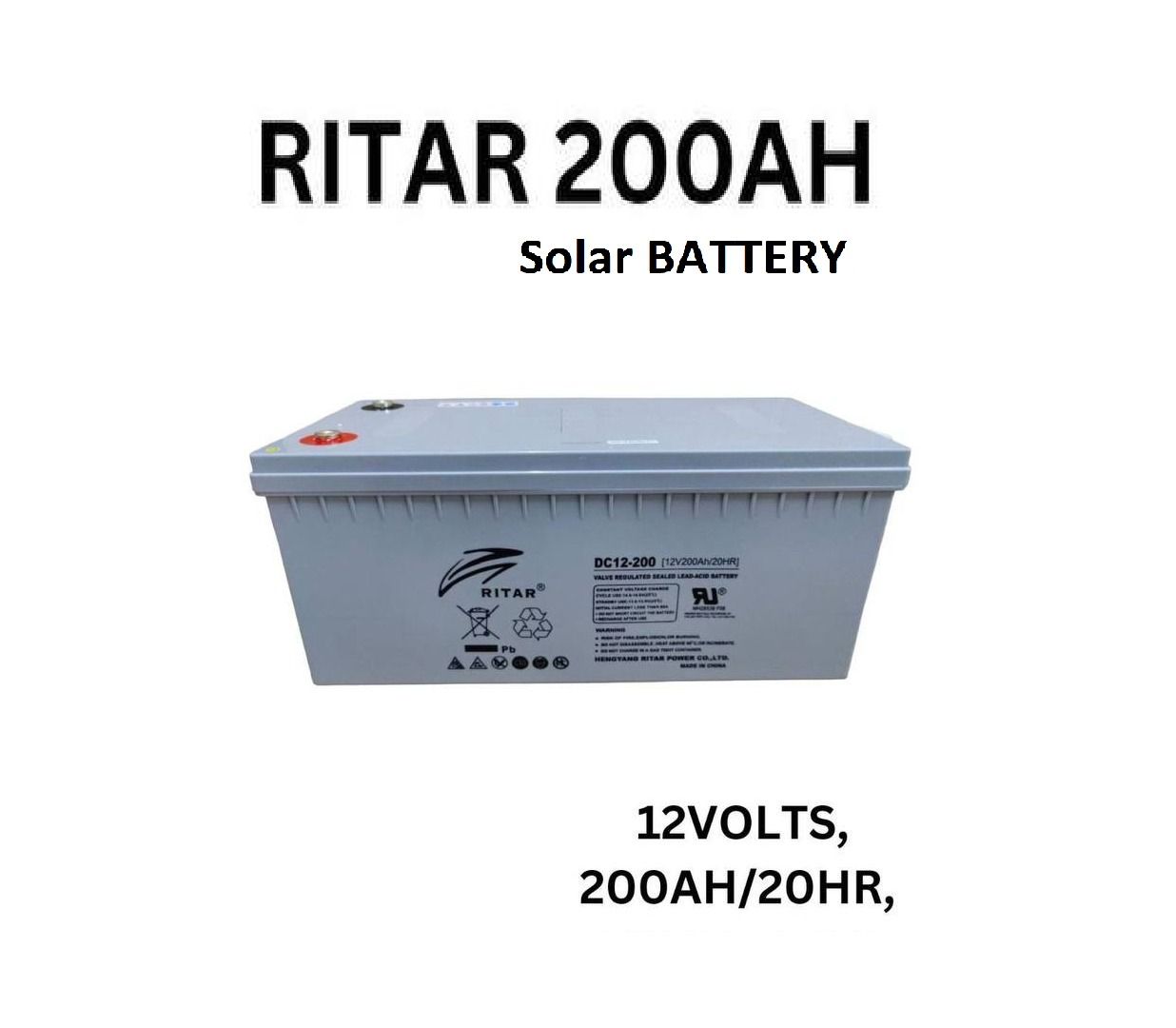 Solar Deep Cycle Maintenance Free Battery For Easy Installation