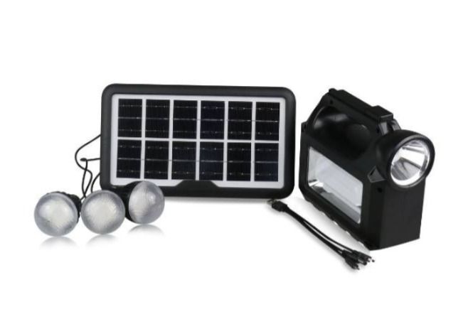 High Quality Solar lighting kit with Panel, 3 bulbs, Torch, Led Light, Phone Chargers