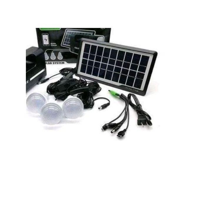 High Quality Solar lighting kit with Panel, 3 bulbs, Torch, Led Light, Phone Chargers