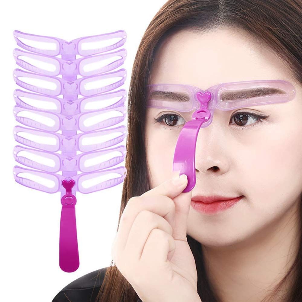 8 Pieces/Set Eye Brow Shaping Stencils Tools Kit Reusable Washable Grooming Portable Templates Make Up Cosmetics Professional
