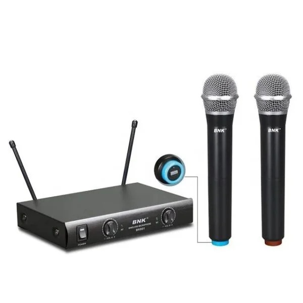 BNK BK801 3 in 1 VHF Dual Channel Wireless Microphone System