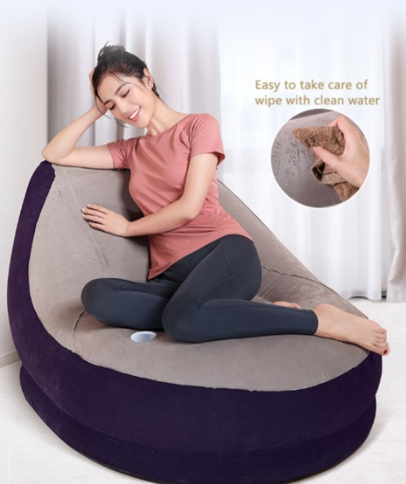 Portable Air Inflatable Lazy Sofa / Chair With Ottoman / Footrest and Free Air Pump