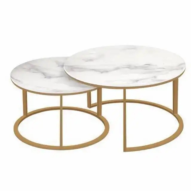 2 in 1 Nesting Coffee Table MDF (with Marble  Effect)