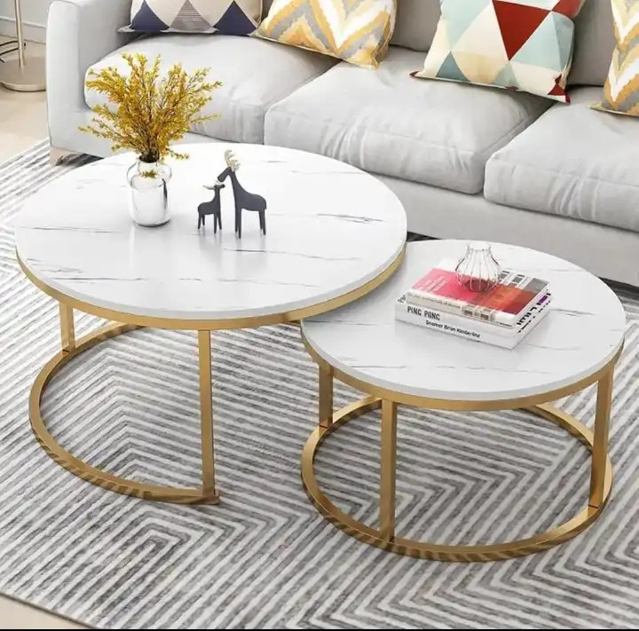 2 in 1 Nesting Coffee Table MDF (with Marble  Effect)