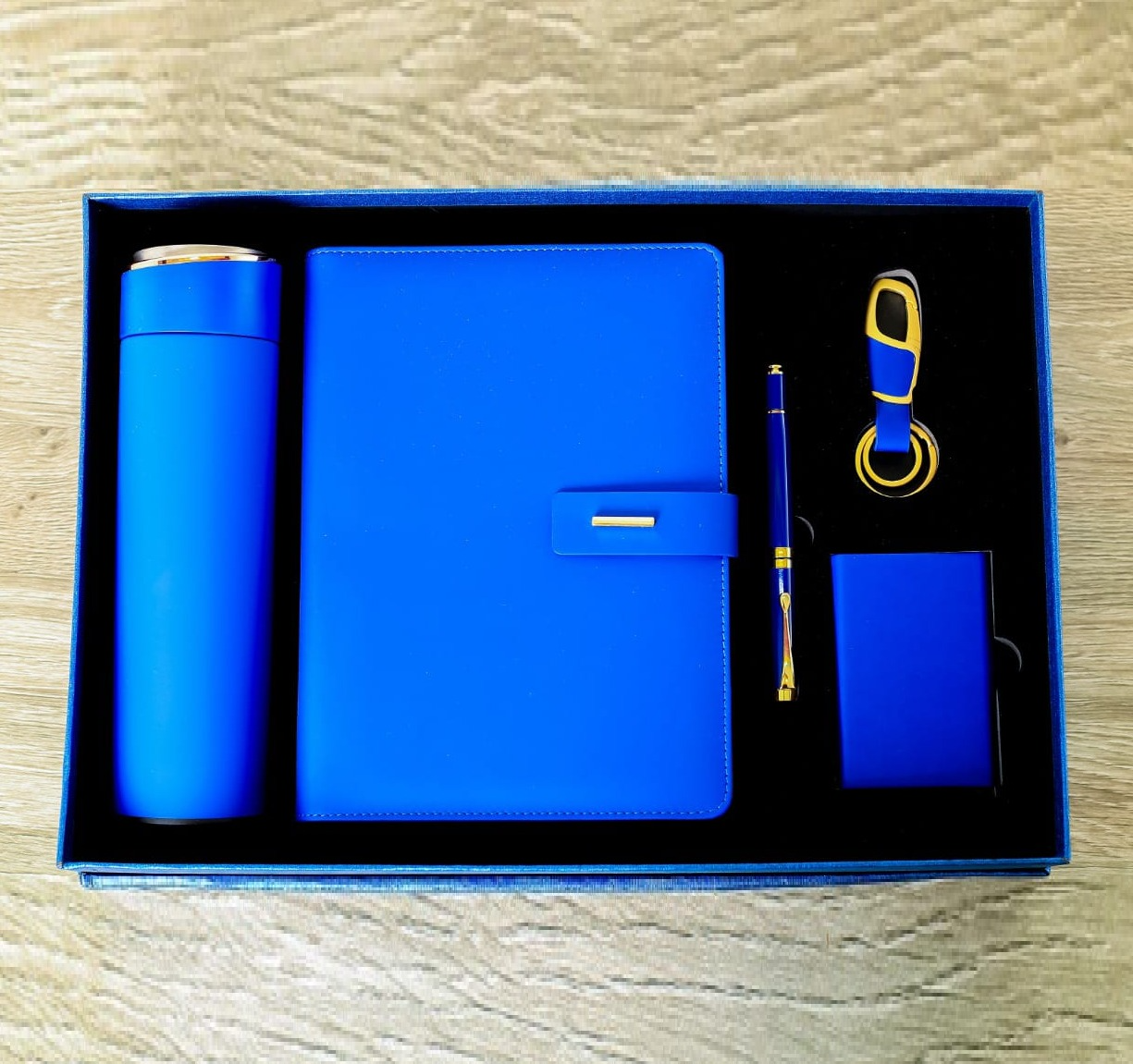 Executive Gift Set with Thermal Flask, Notebook, Business Cardholder, Pen & Keyholder