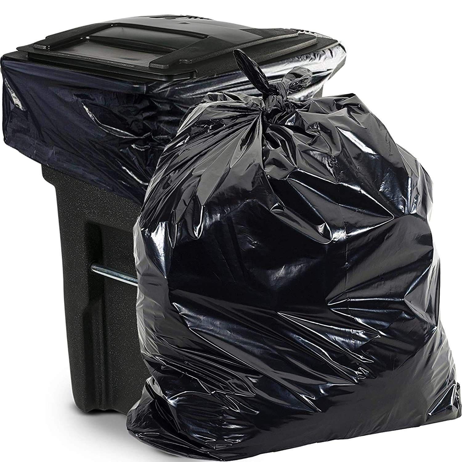 Large Size Bio-degradable Garbage Bags 50 Black Plastic Dustbin Bags | Dustbin Waste Trash Bags for Home, Office, Washroom and Pantry Garbage Bags (60X80 CM)