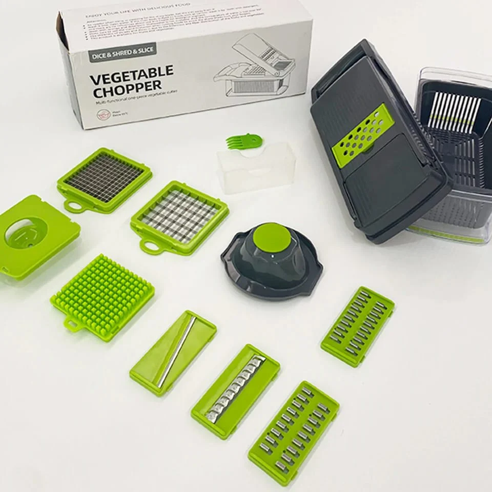 New Vegetables Chopper, Onion Chopper, Multifunctional 13 in 1 Food Chopper, Kitchen Vegetable Slicer Dicer Cutter,Vegitable Chopper With Blades,Carrot and Garlic Chopper With Container