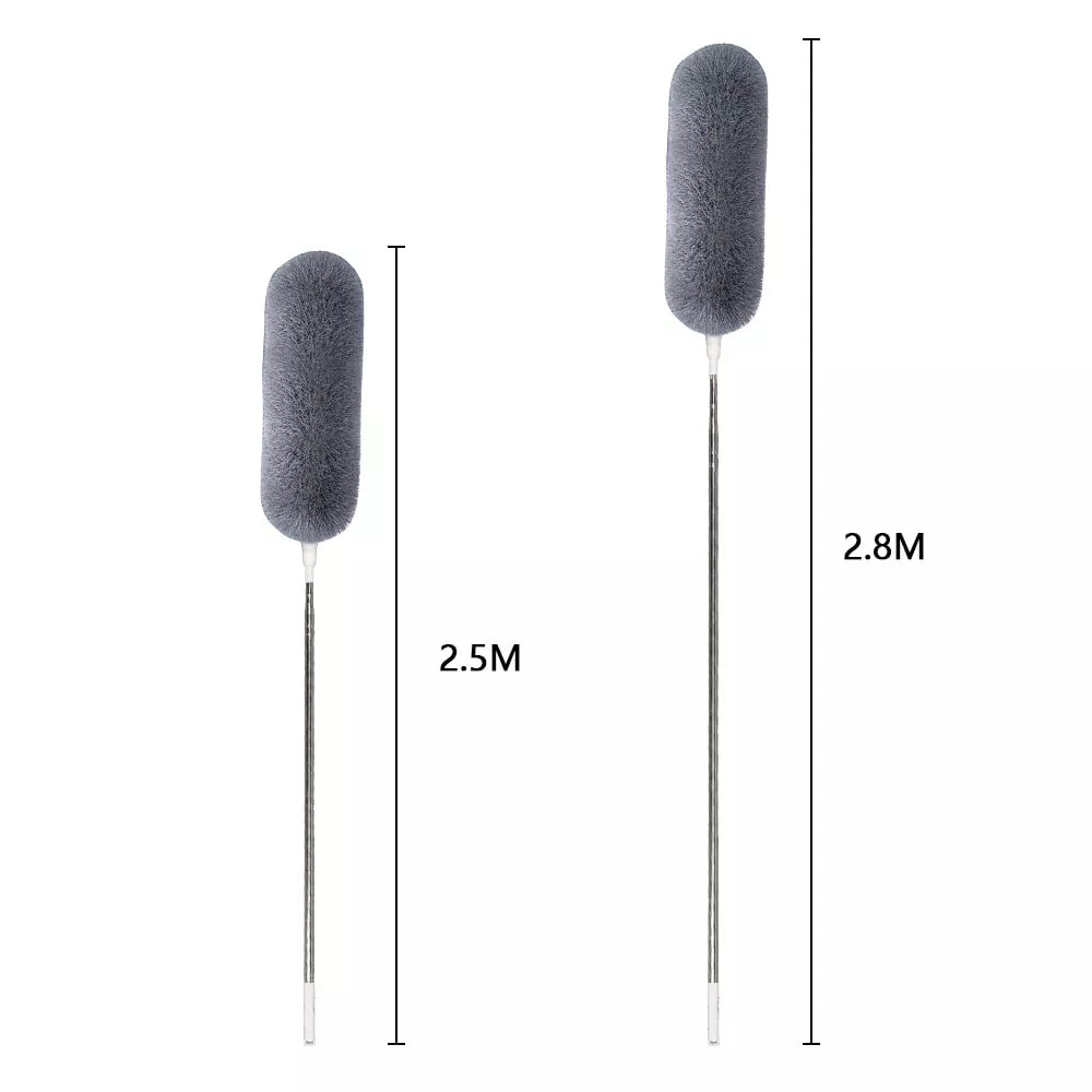 Microfiber Duster Extra Long Telescopic Pole Scratch-Resistant Cover,Bendable,Washable,Hypoallergenic,Lint Free Feather Dusters for Cleaning Roof,Ceiling Fan,Blinds,Cobwebs,Baseboards etc