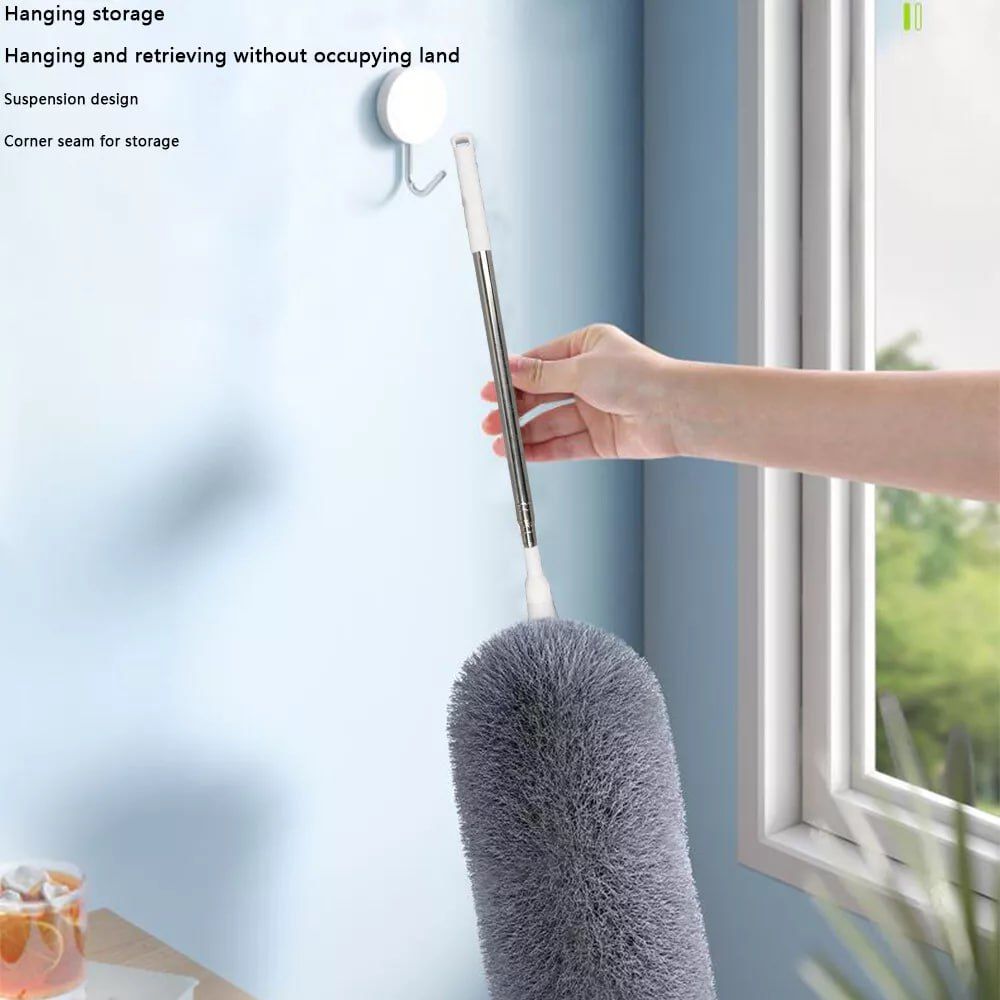 Microfiber Duster Extra Long Telescopic Pole Scratch-Resistant Cover,Bendable,Washable,Hypoallergenic,Lint Free Feather Dusters for Cleaning Roof,Ceiling Fan,Blinds,Cobwebs,Baseboards etc