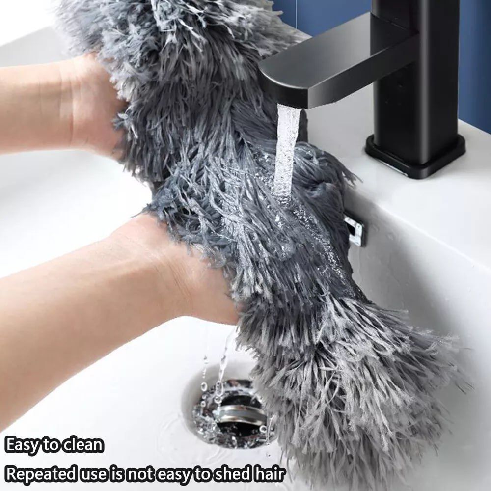 Microfiber Duster Extra Long Telescopic Pole Scratch-Resistant Cover,Bendable,Washable,Hypoallergenic,Lint Free Feather Dusters for Cleaning Roof,Ceiling Fan,Blinds,Cobwebs,Baseboards etc