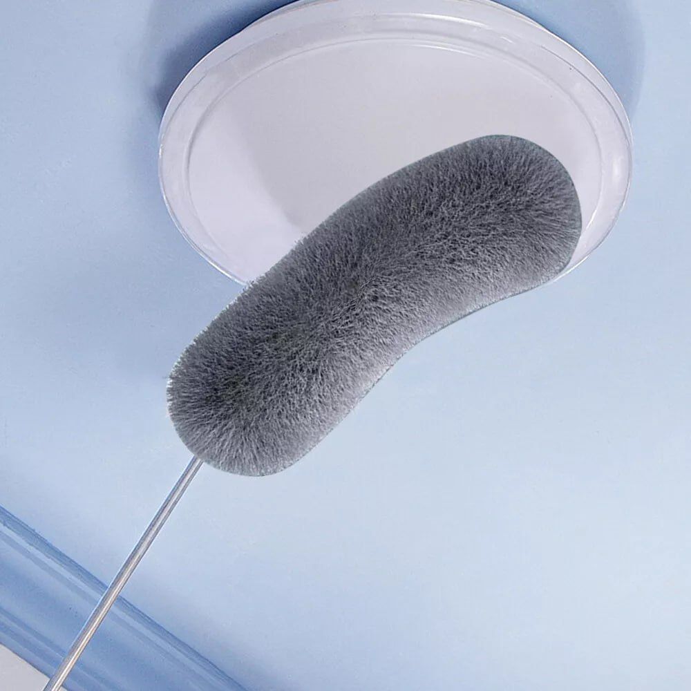 Microfiber Duster Extra Long Telescopic Pole Scratch-Resistant Cover,Bendable,Washable,Hypoallergenic,Lint Free Feather Dusters for Cleaning Roof,Ceiling Fan,Blinds,Cobwebs,Baseboards etc