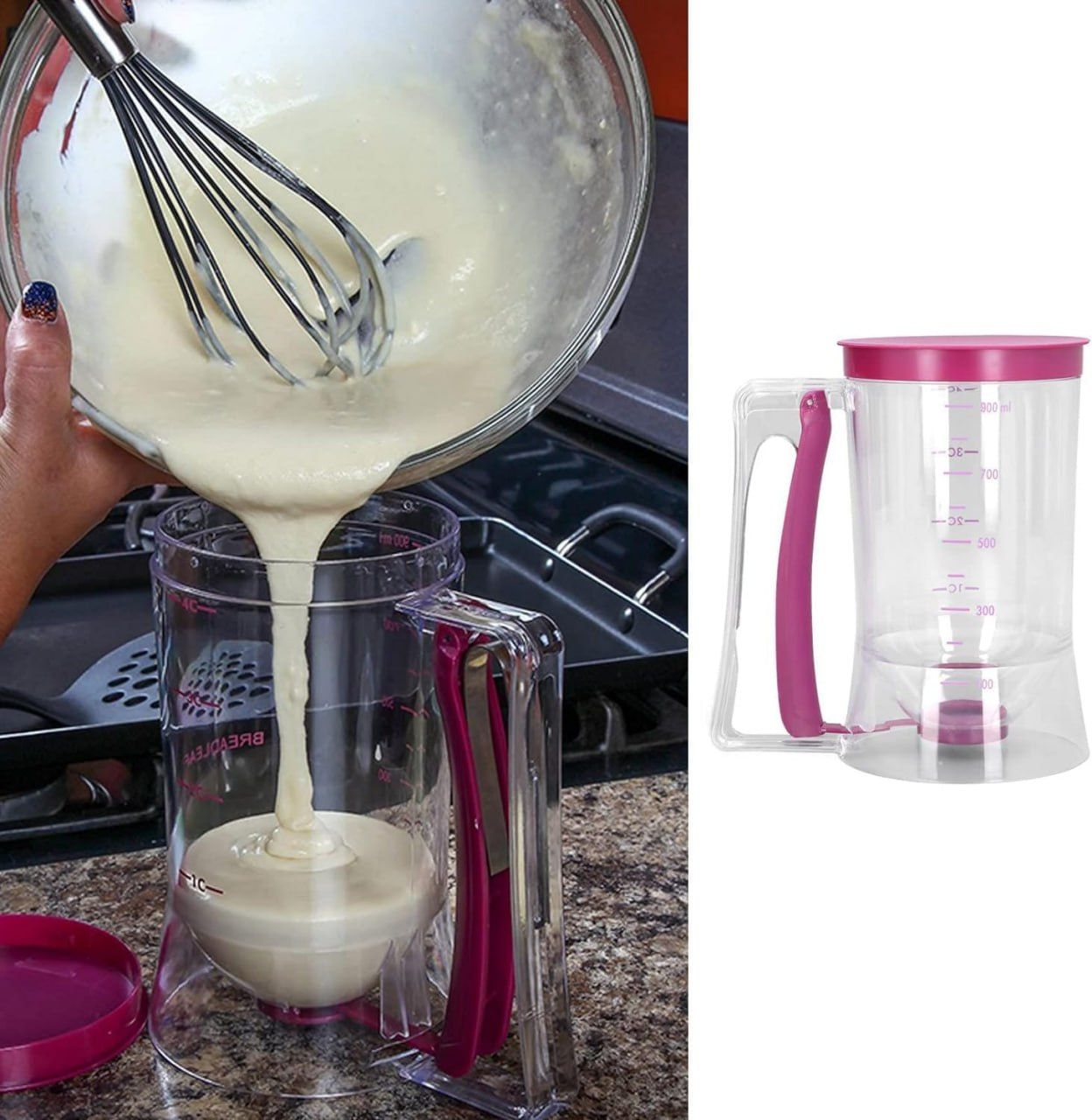 Cake Butter / Batter Dispenser with Measuring Label for Cupcakes Muffins Baking Tool