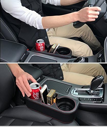 Console Side Pocket Coin Pocket Leather Cover Car Cup Holder Organizer for Auto Front Seat Mobile Phone Holde