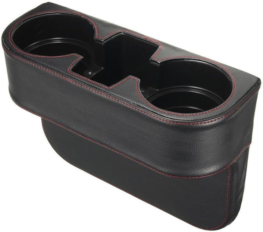 Console Side Pocket Coin Pocket Leather Cover Car Cup Holder Organizer for Auto Front Seat Mobile Phone Holde
