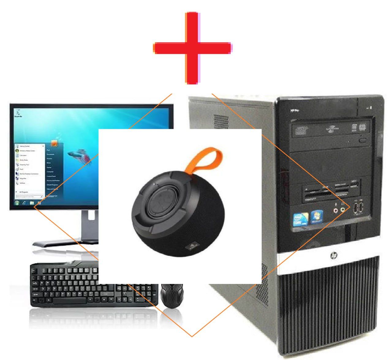 (Free Bluetooth Speaker) Complete Desktop Computer HP Pro 6GB RAM, Core i3, 1.0TB HDD with Windows 10 Pro