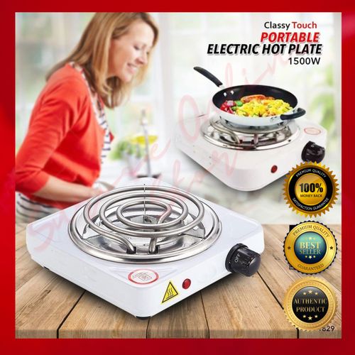 Electric Stove, Single Burner Cooktop, Compact and Portable, Adjustable Temperature Hot Plate,Stainless