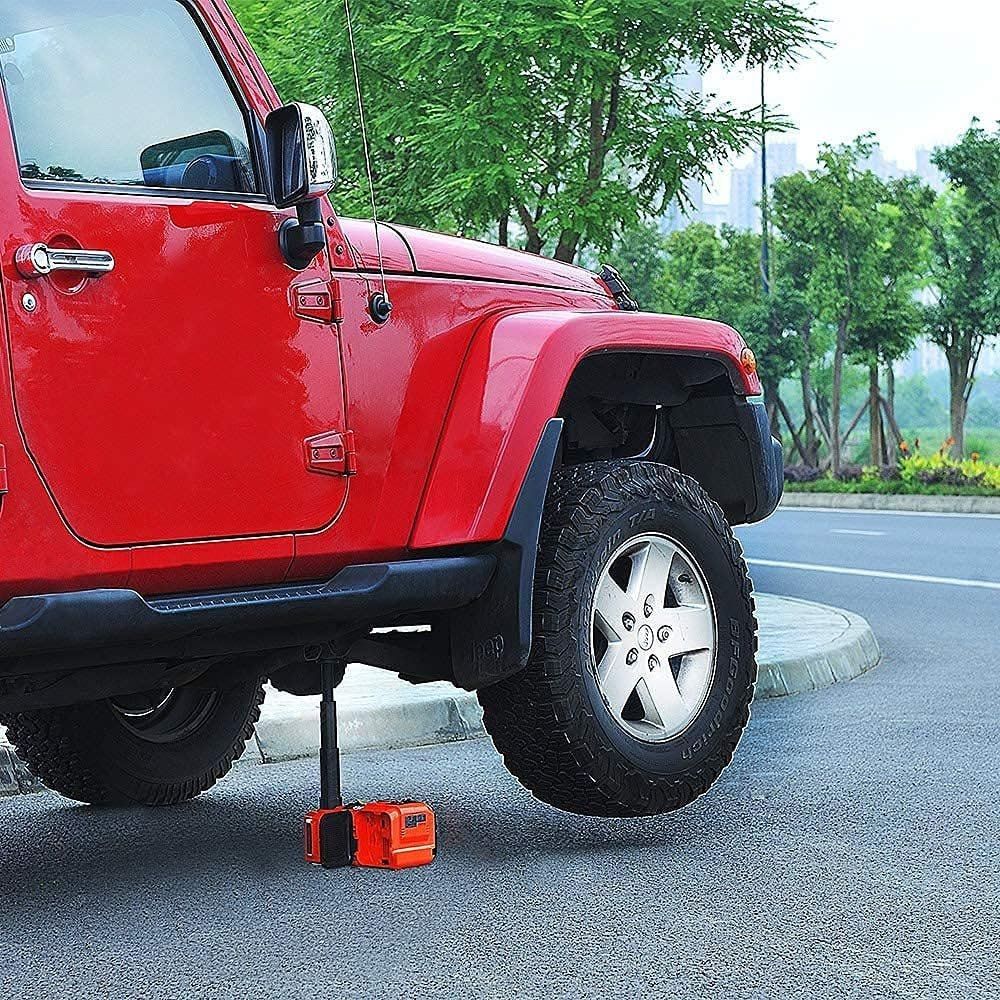 Electric Car Jack 5Ton 12V Kit Hydraulic (Lifting Range: 6.1~17.7 inch) with Inflator Electric Jack for Car SUV Sedan MPV Change Tires Garage Repair Emergency Kit