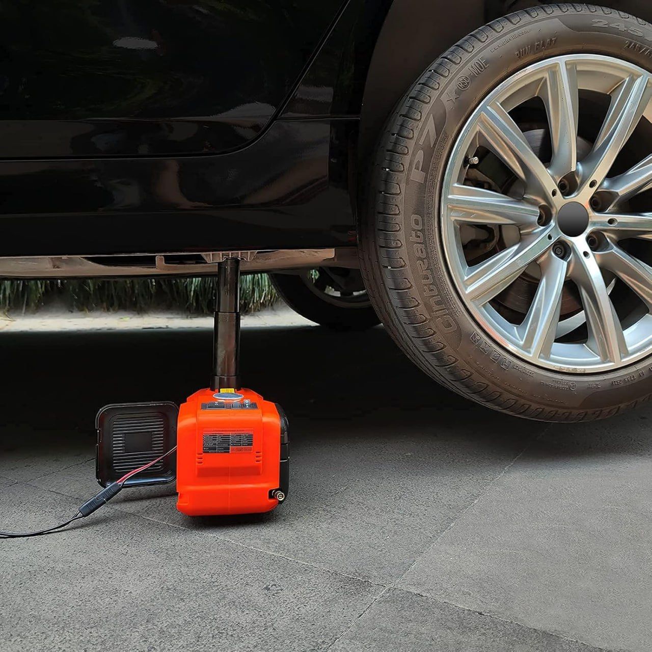 Electric Car Jack 5Ton 12V Kit Hydraulic (Lifting Range: 6.1~17.7 inch) with Inflator Electric Jack for Car SUV Sedan MPV Change Tires Garage Repair Emergency Kit