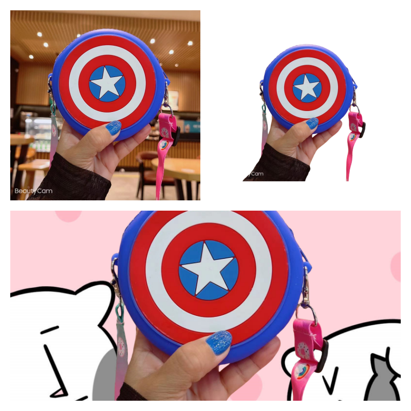 Children's Silicone Rainbow Crossbody Shoulder Bag Cartoon Change Bag Fashion Waterproof Crossspan Small Bag