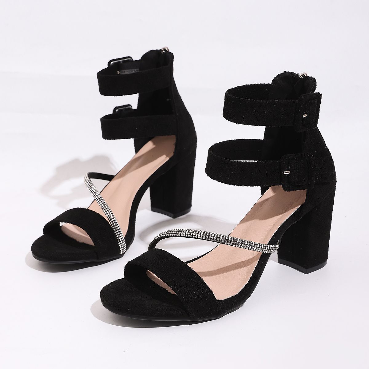 Women Mid High Heels Sandals Big Size Casual Summer Party Dress  Beach Shoes Comfort Non Slip Walking  Shoes