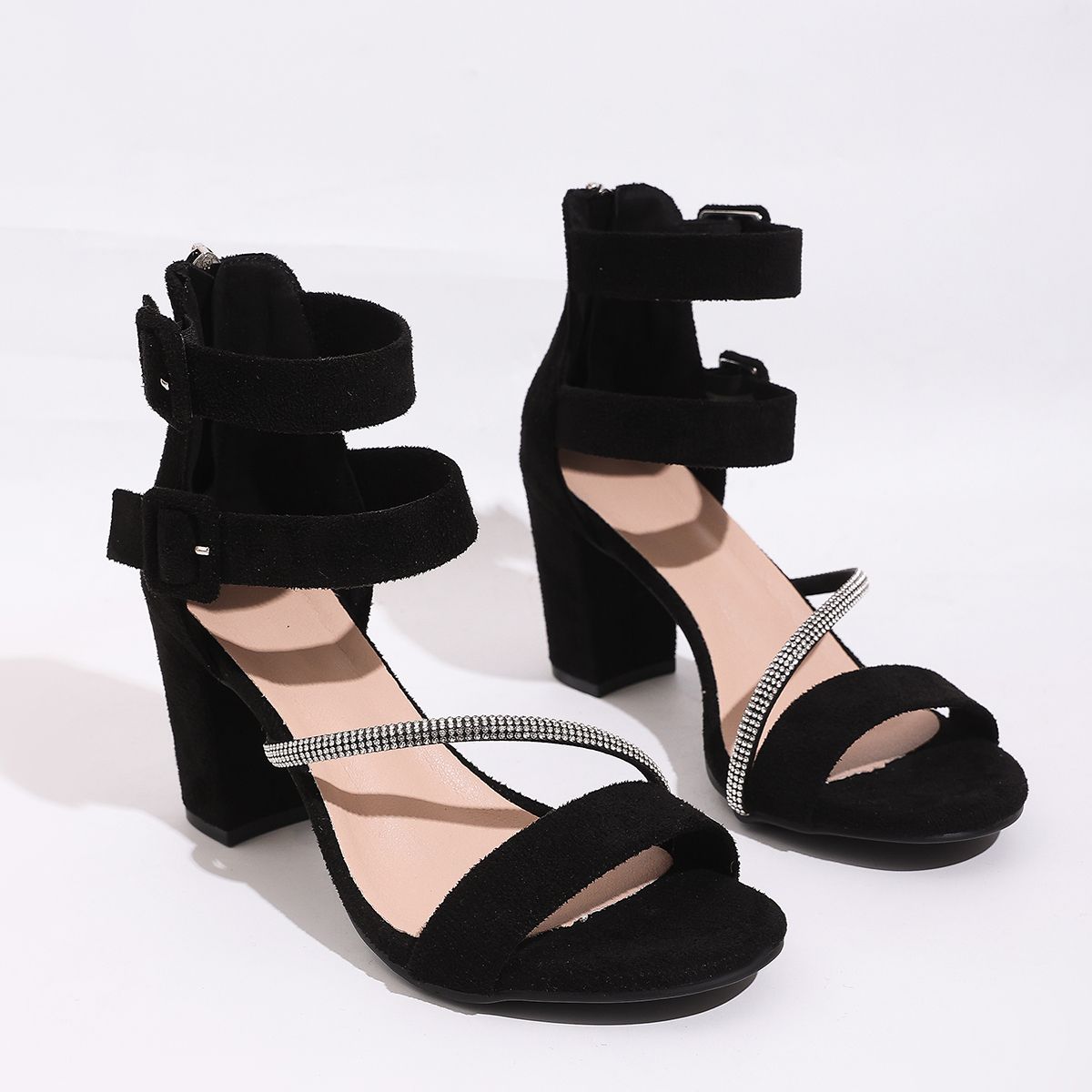 Women Mid High Heels Sandals Big Size Casual Summer Party Dress  Beach Shoes Comfort Non Slip Walking  Shoes