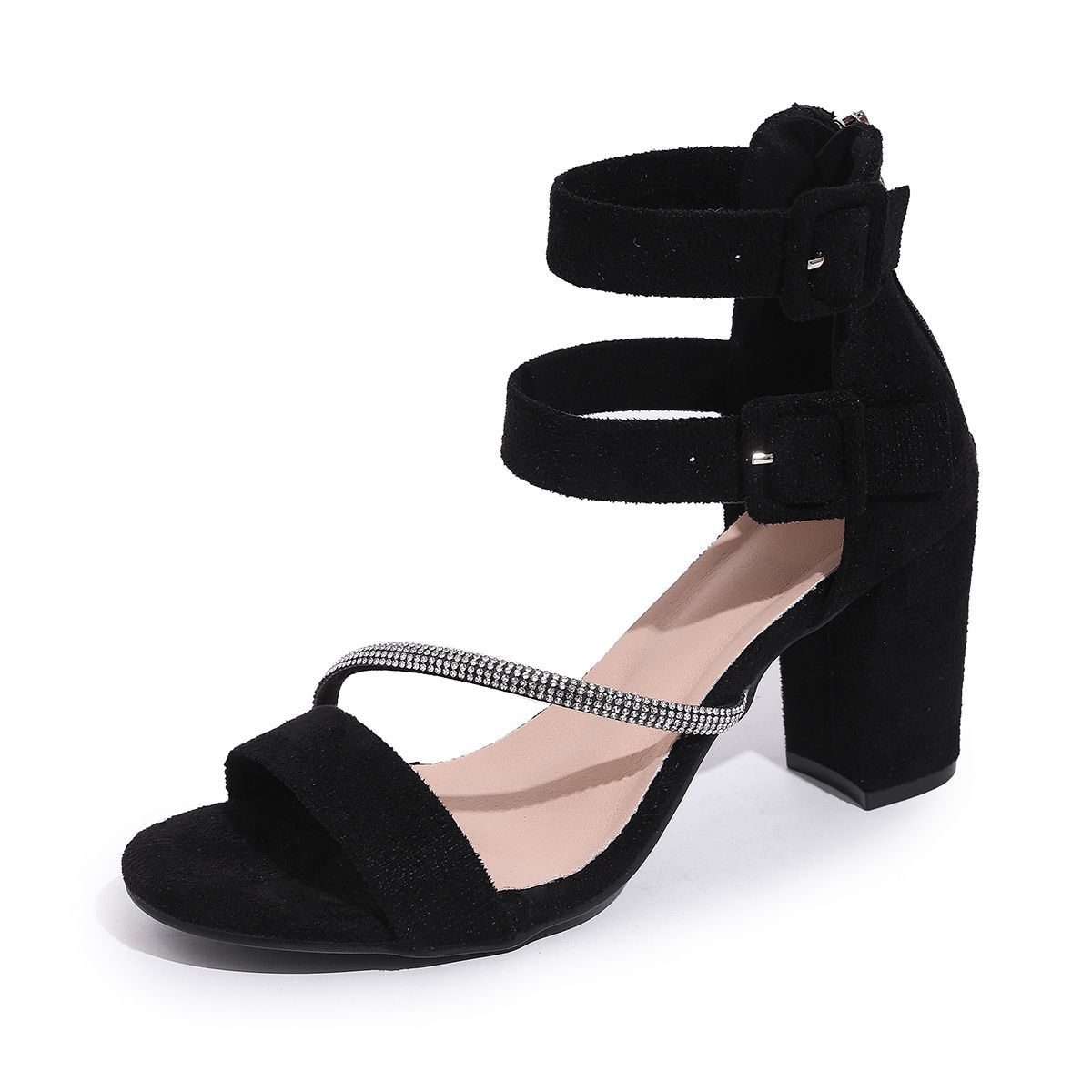 Women Mid High Heels Sandals Big Size Casual Summer Party Dress  Beach Shoes Comfort Non Slip Walking  Shoes