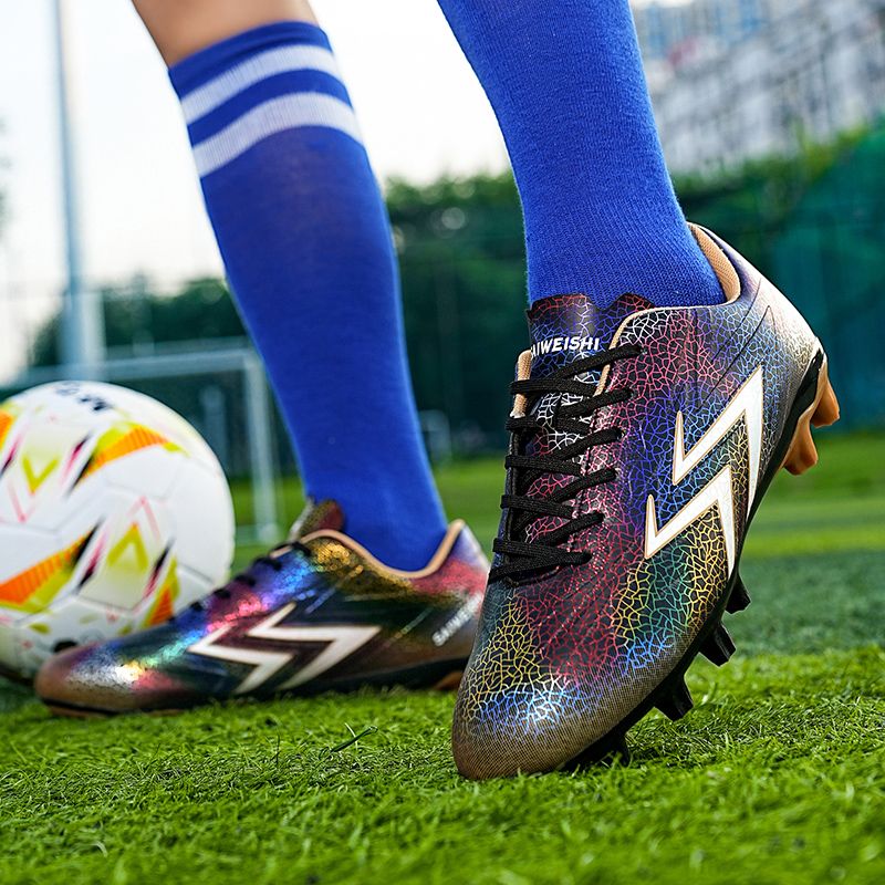 New Men Kids Soccer Shoes Team Cleats Football Boots Sports Long Studs Turf Shoes for Training Competition