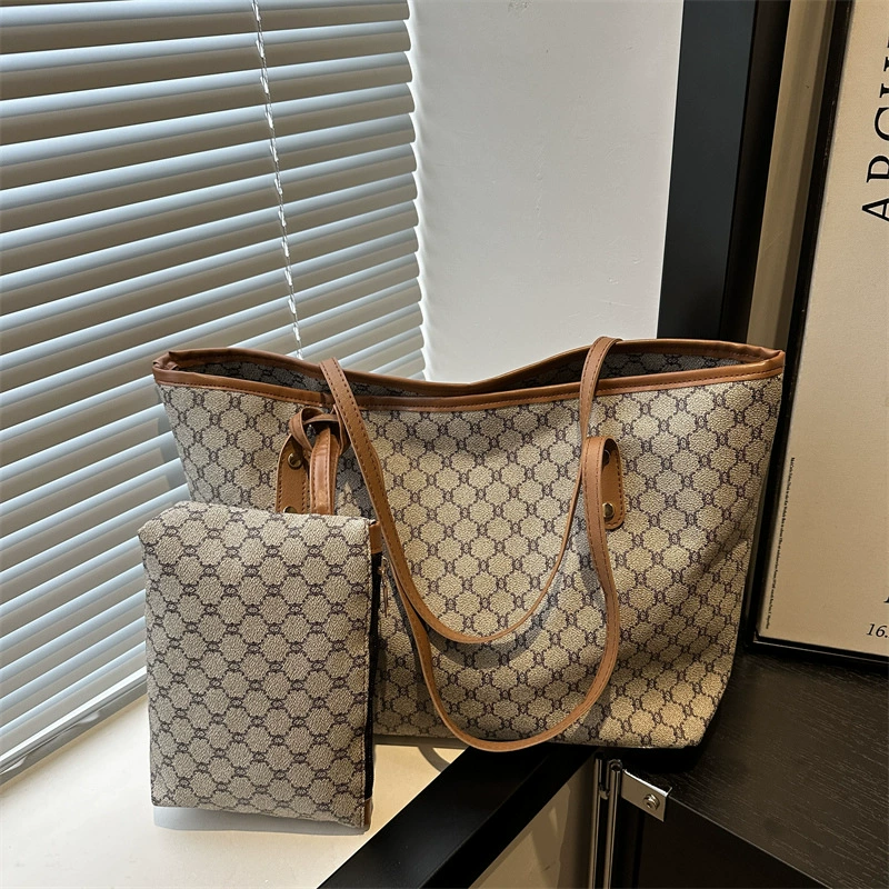 Advanced texture bag, women's new two-piece set, large capacity tote bag, stylish versatile crossbody shoulder bag