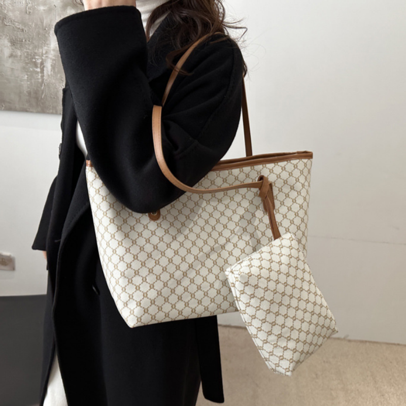 Advanced texture bag, women's new two-piece set, large capacity tote bag, stylish versatile crossbody shoulder bag