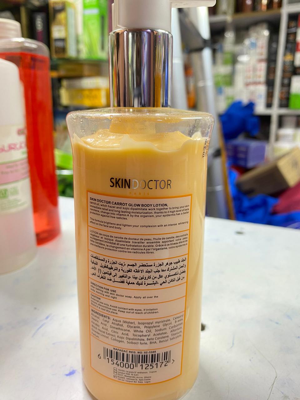 SKINDOCTOR PARIS CARROT GLOW ULTRA RADIANCE WHITENING LOTION FOR FACE AND BODY 400ML