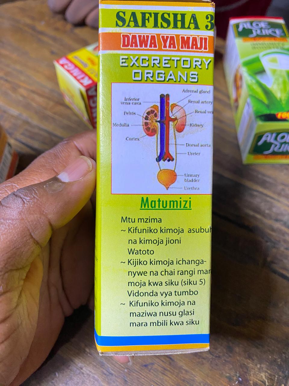 SAFISHA 3 DAWA YA MAJI FOR DIGESTIVE ORGANS, SKIN ORGAN, TIBA ASILIA, BODY GLANDS, EXCRETORY ORGANS 100ML