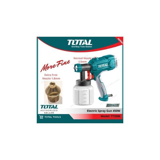 TOTAL Electric Paint Spray Gun 450W