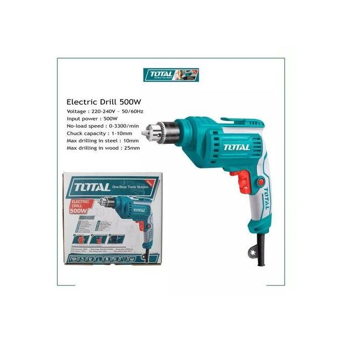 TOTAL 500W ELECTRIC Corded DRILL 10MM CHUCK WITH VARIABLE SPEED 220V