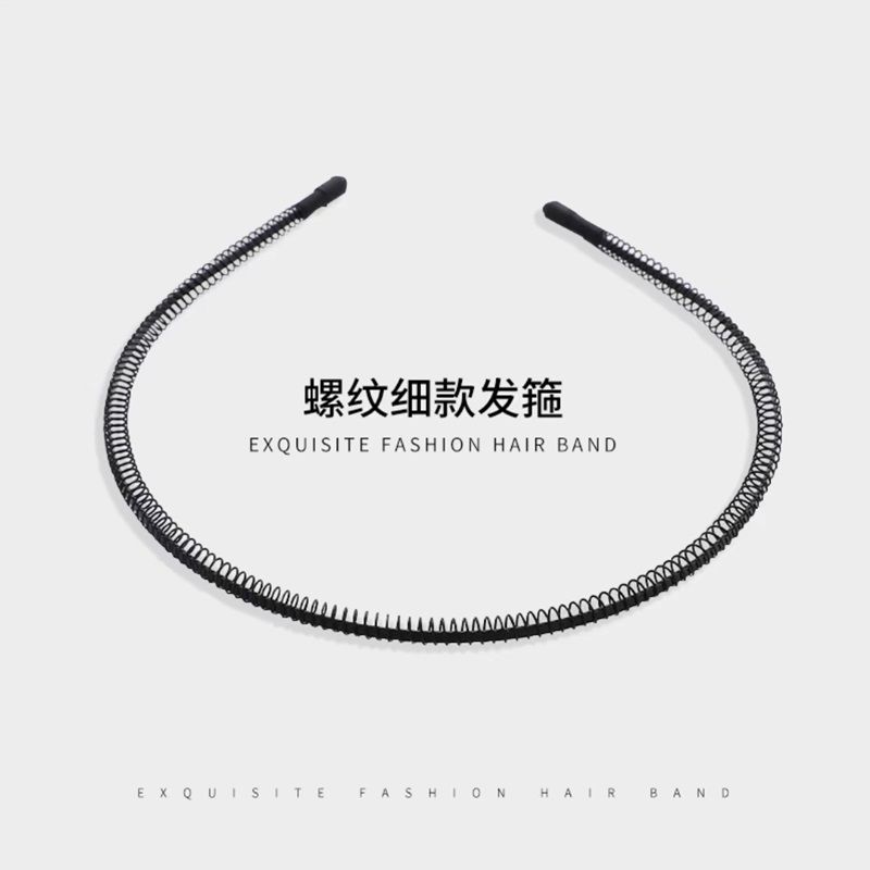 Men's black metal hairband, for washing face, sports invisible, back combing, hair fixing headband, does not tighten hair card.