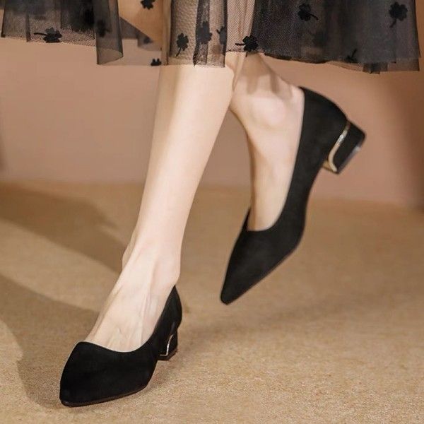 3 cm Professional Black Low Heels Comfortable And Not Tired Feet Formal Work Shoes For Women