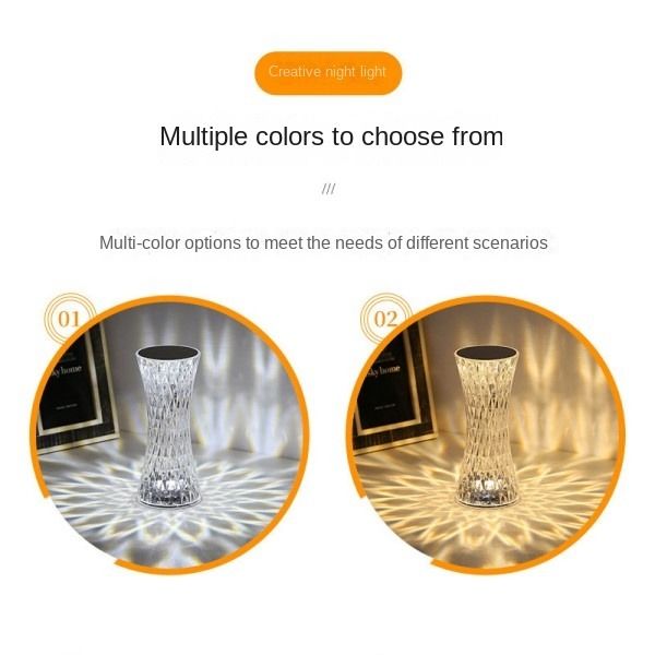 Small Waist Crystal Atmosphere Lamp Bed And Bedroom Led Night Light Table Lamps