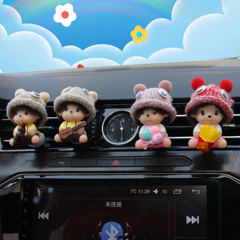 Car air outlet aromatherapy creative cartoon cute car air conditioner mouth perfume jewelry solid ointment lasting  Air Fresheners