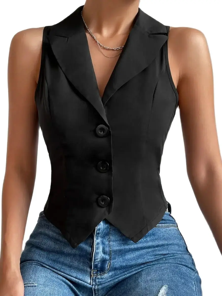 spring new women's fashion Europe and the United States style casual slim vest vest vest